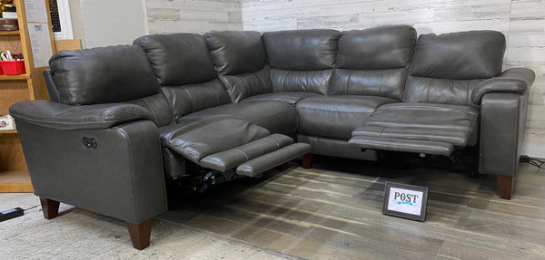 Gray Leather Sectional Couch