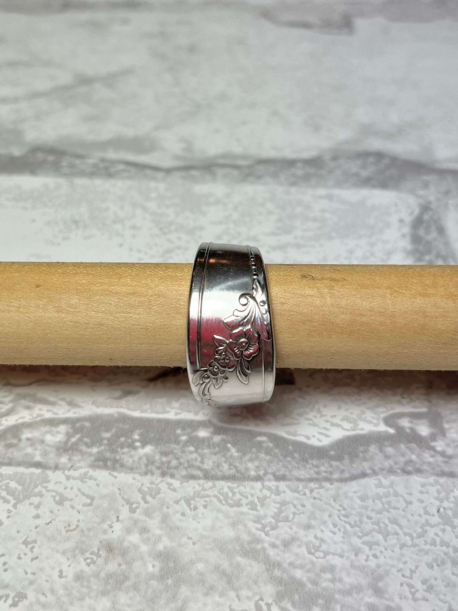 Sterling Silver Flower Spoon Ring