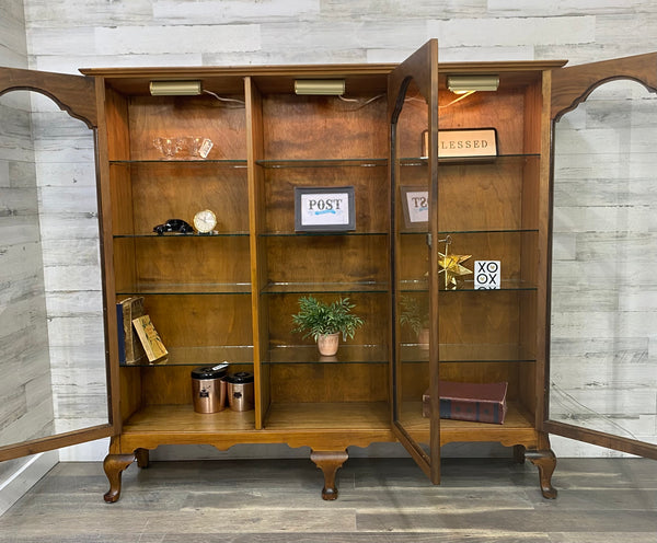 Antique French Curio Hutch Cabinet