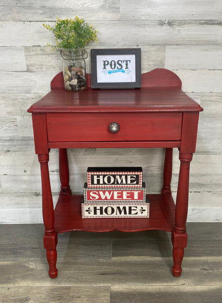 Rustic Red Side Table