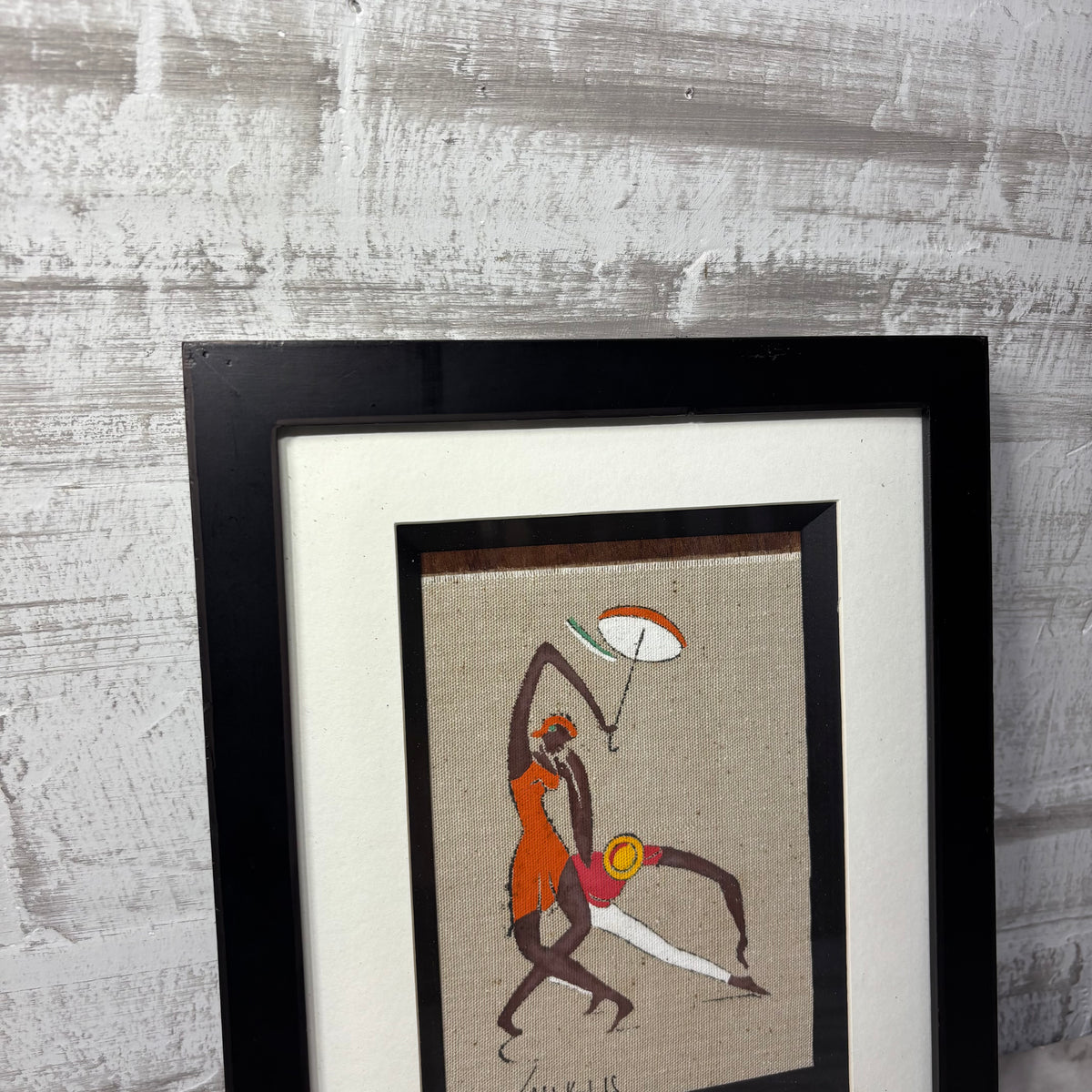 Vintage Virgilio Nabais Art Deco Dancing Figure Painting on Linen