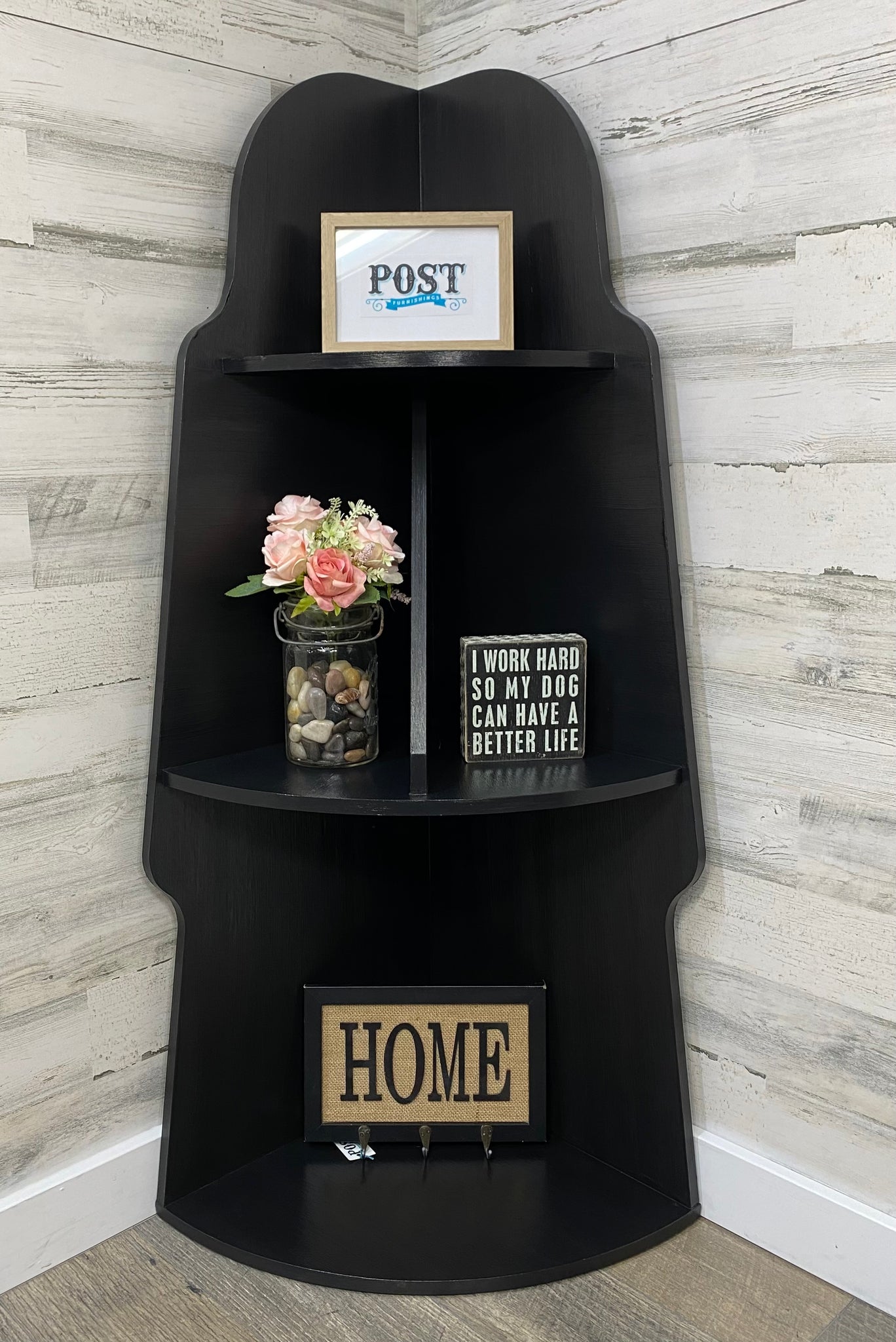 Black Corner Bookshelf