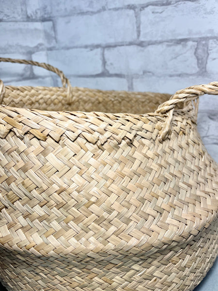 Woven Wicker Basket W/ Handles