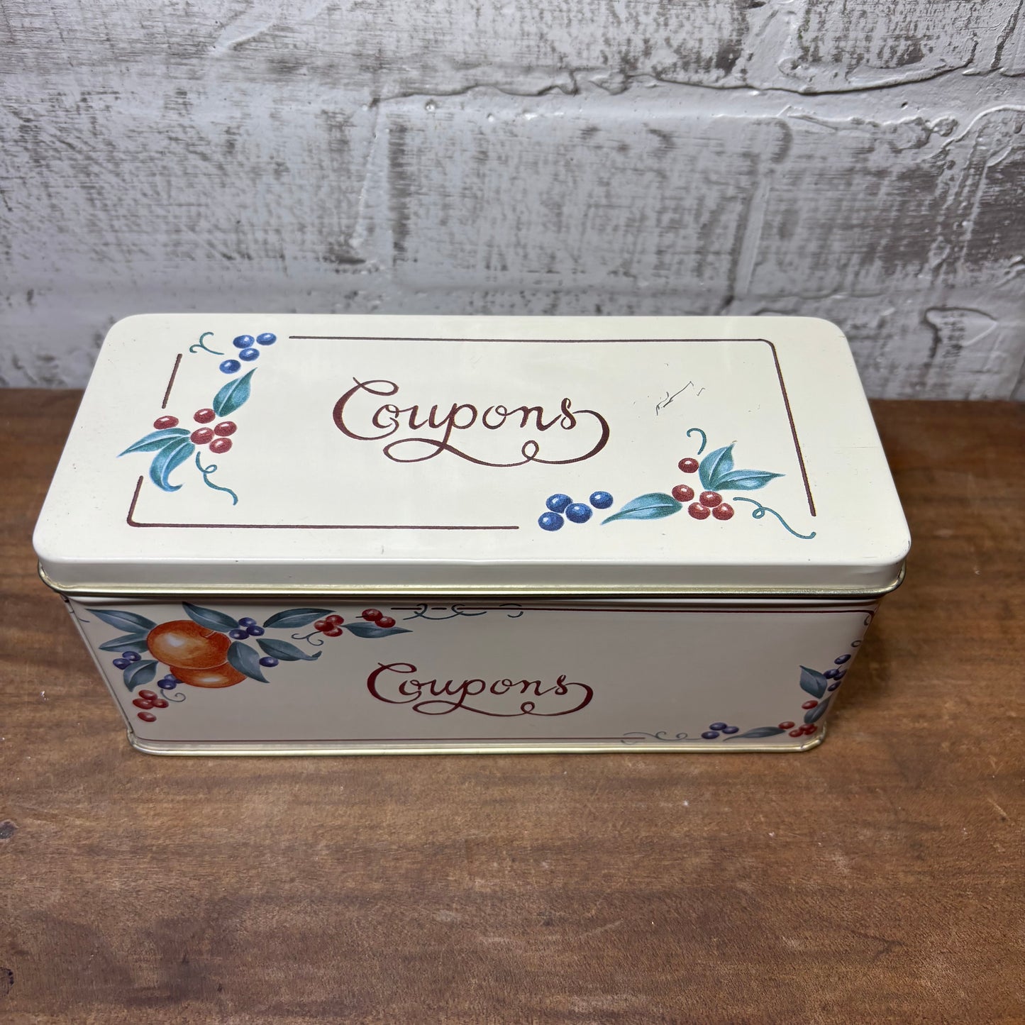Vintage “Coupon” Tin Storage Box