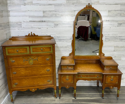 Antique Dresser & Vanity Desk Set