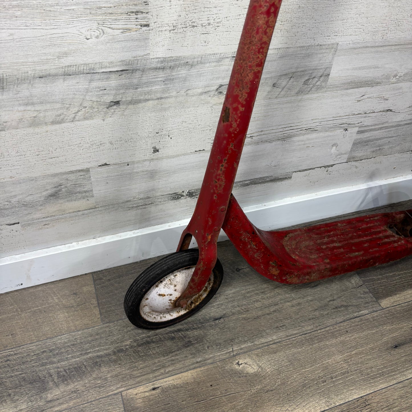 Vintage Red Metal Foot Push Scooter
