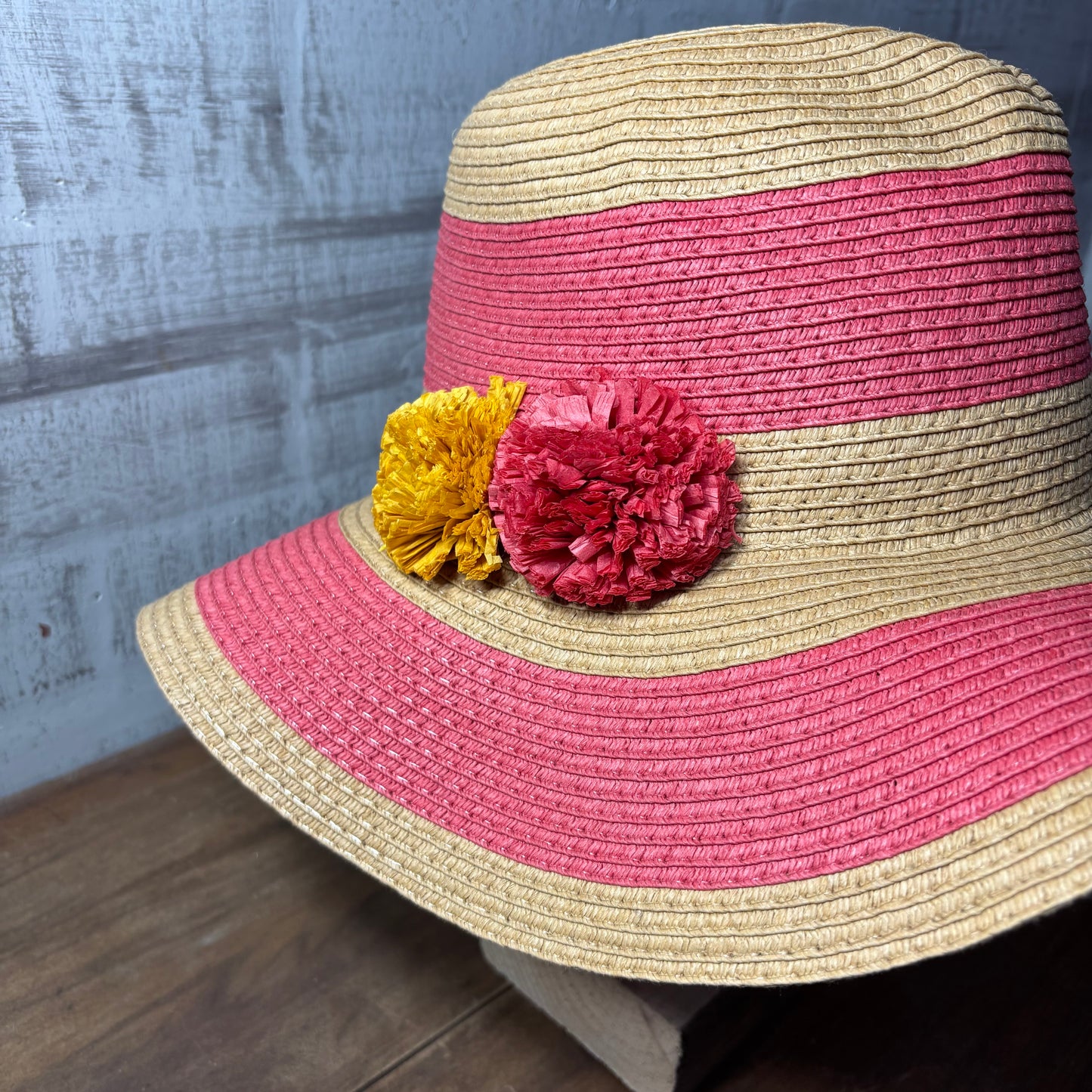 Pink Striped Sun Hat
