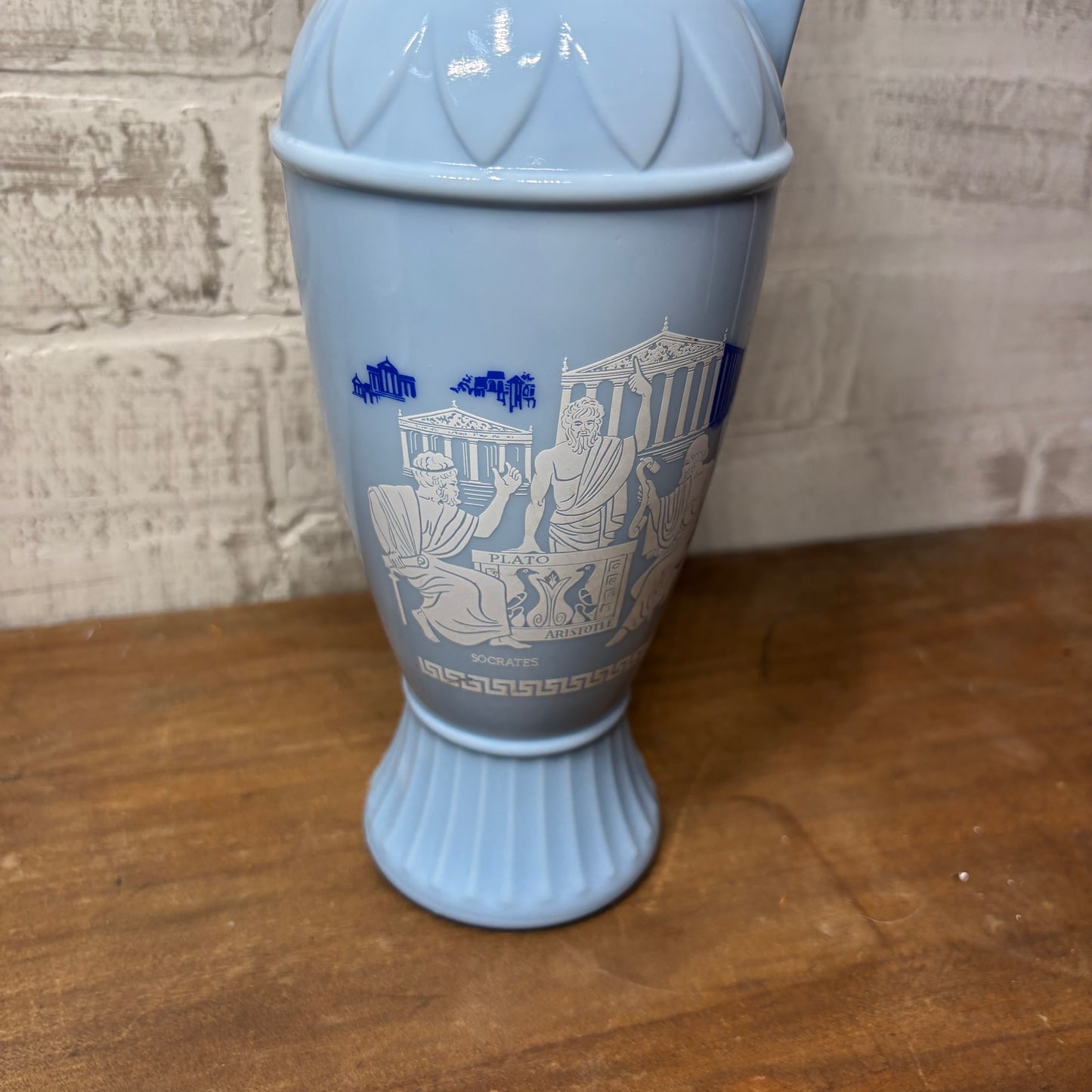 Vintage Blue Jim Beam Greek Philosopher Decanter Bottle
