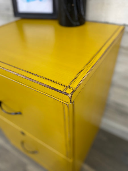 Yellow 2 Drawer File Cabinet
