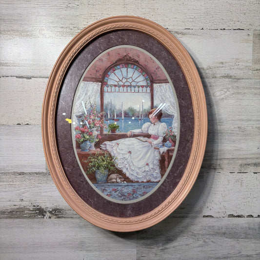 Vintage "Lady in the Window" Print By Barbara Mock