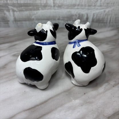Vintage Cow Ceramic Salt & Pepper Shaker Set