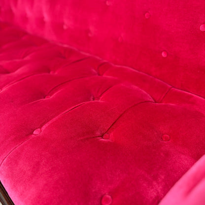Antique Red Victorian Sofa Couch