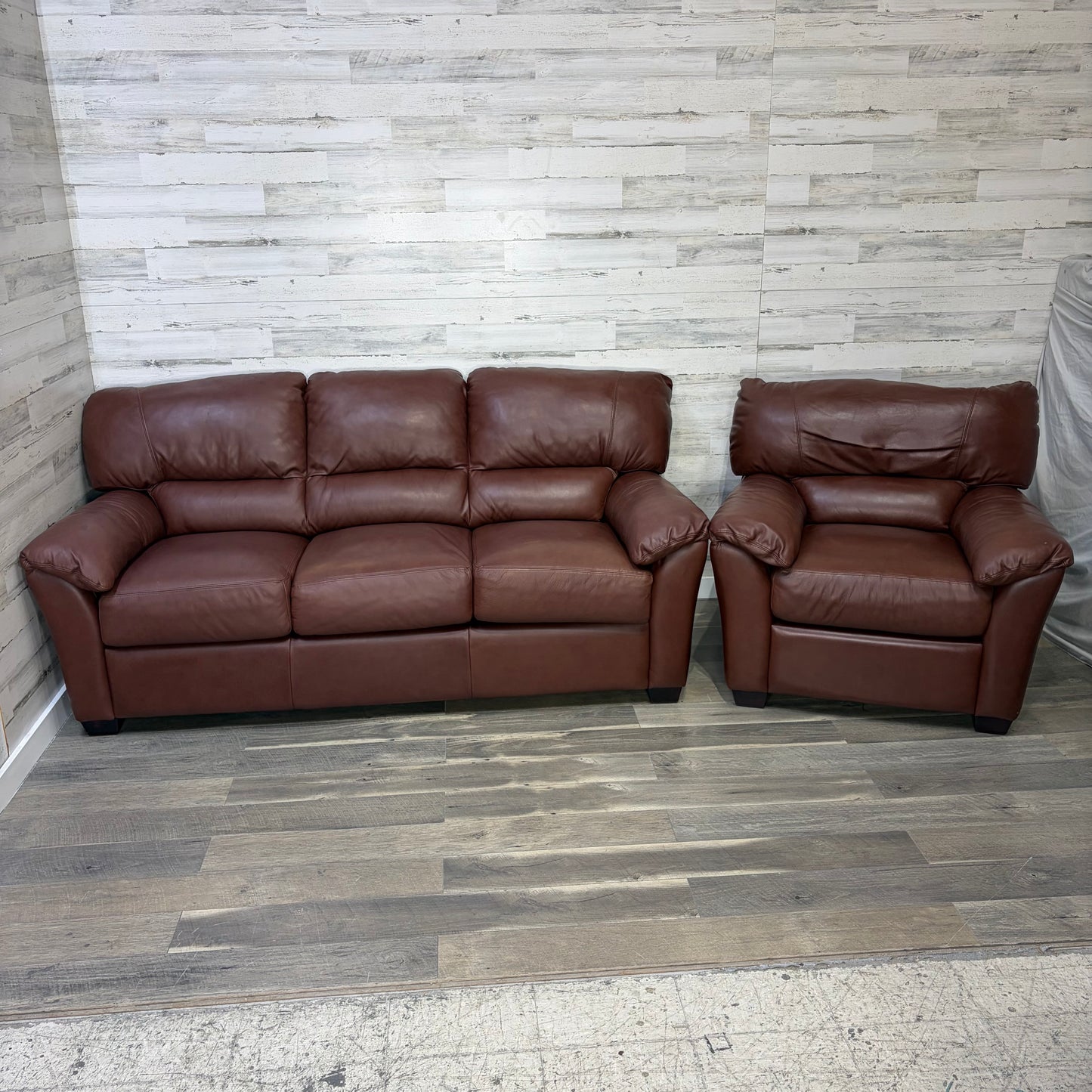 Leather Couch & Chair Set