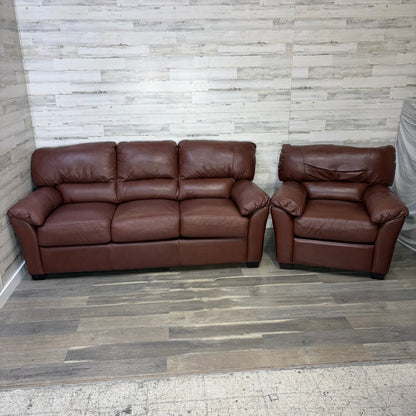 Leather Couch & Chair Set