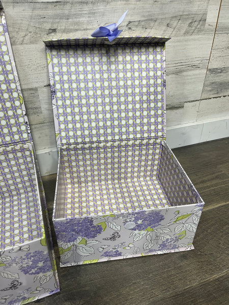 Purple Floral Gift Box Set Of 2