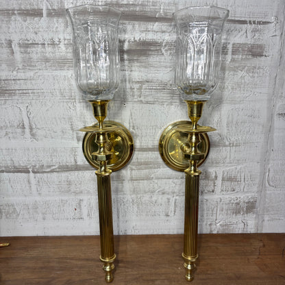 Vintage Brass Wall Sconce Candle Holders