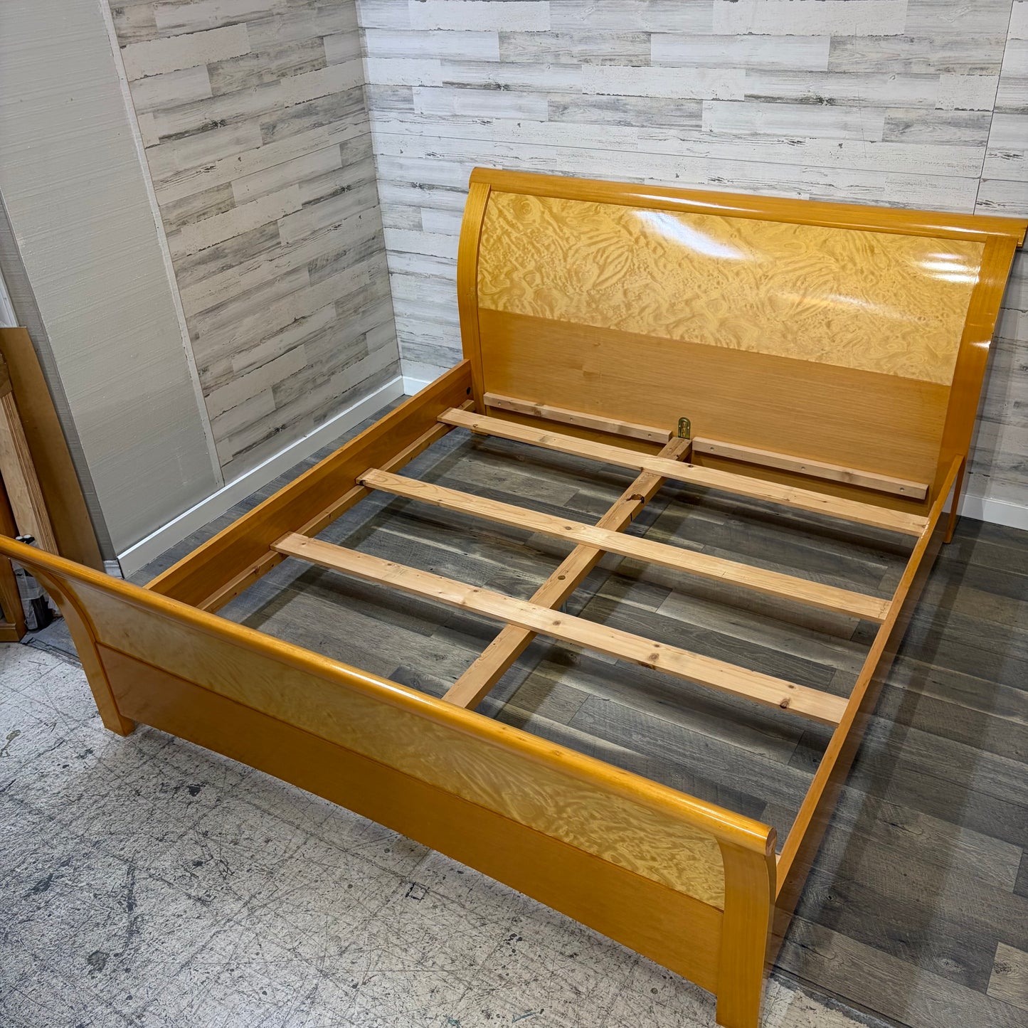 Vintage Birdseye Maple King Bedframe