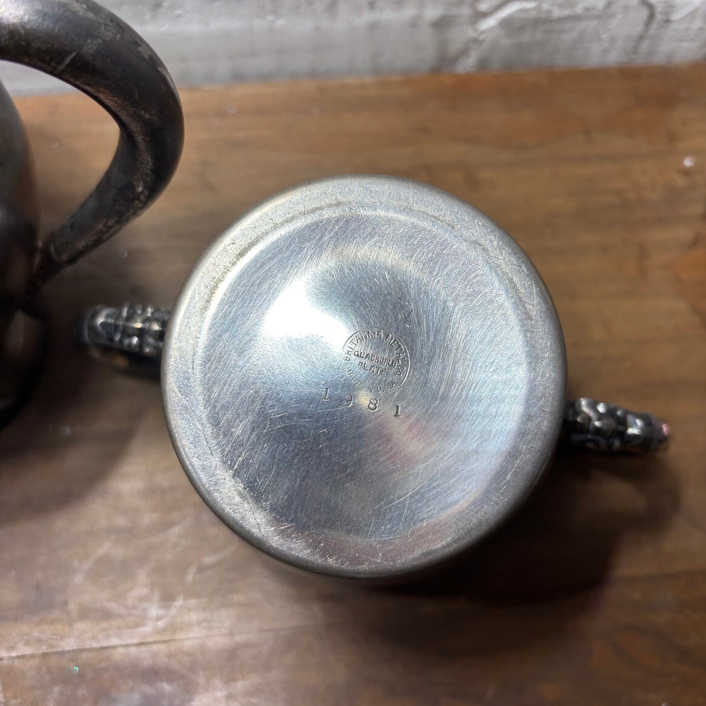 Vintage 1981 Britannia Metal Co. Silver Tea Set Of 4