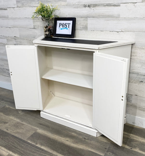 Entryway White Cabinet W/ Slate Top