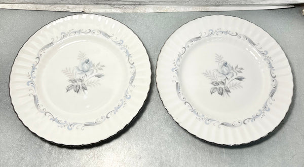 Vintage Paragon “Morning Rose” Silver Rim Dinner Dish Set Of 7