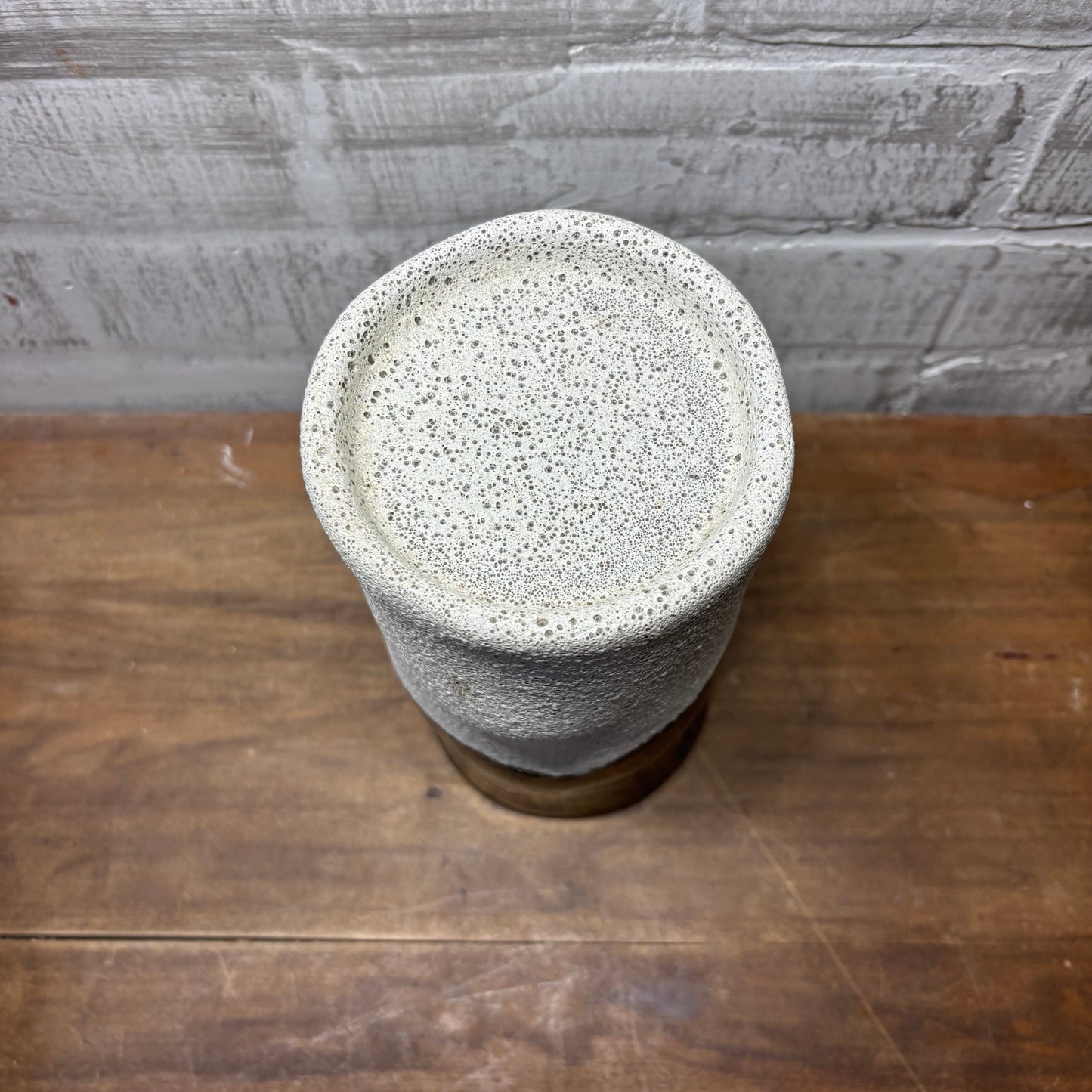 Tall Texture Ceramic Bronze Two Tone Candle Holder