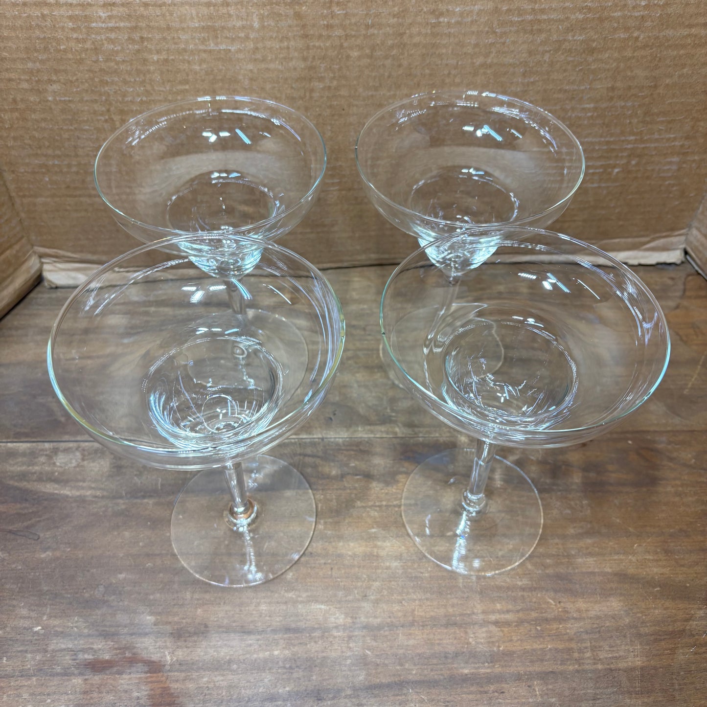 Vintage Handblown Margarita Glasses Set Of 4