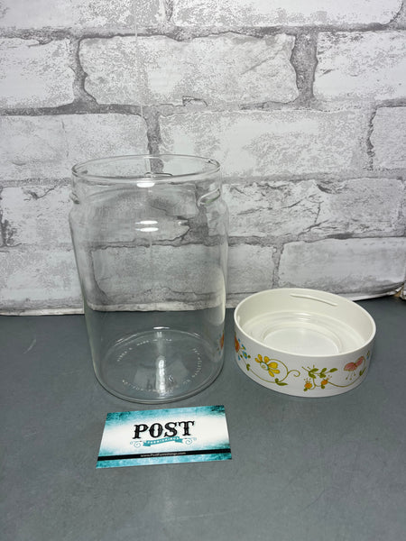 Vintage Pyrex Wildflower Glass Jar Canister With Lid