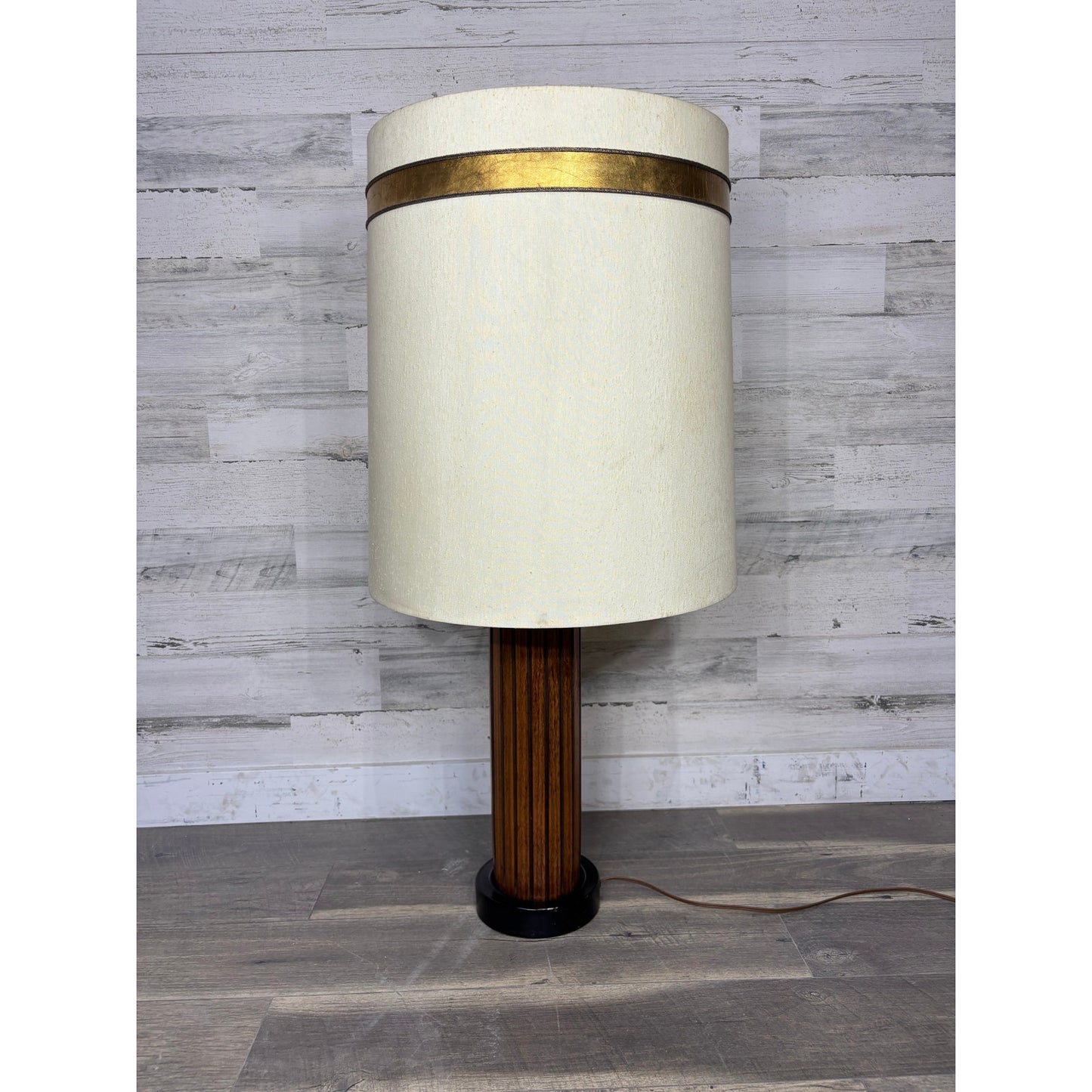 Mid Century Teak Panel Table Lamp