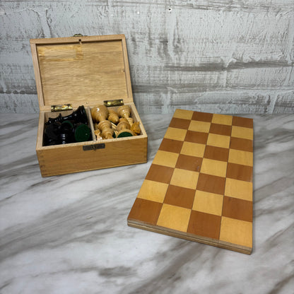 Vintage Wooden Portable Chess Set