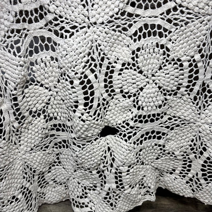 Vintage Hand Crocheted Medallion Lace Bedspread
