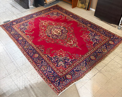 Vintage Persian Tabriz 100% Wool Area Rug 9’8” x 13’