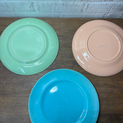Vintage Pastel Plate Set Of 3