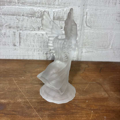 Vintage Frosted Glass Angel Candle Holder