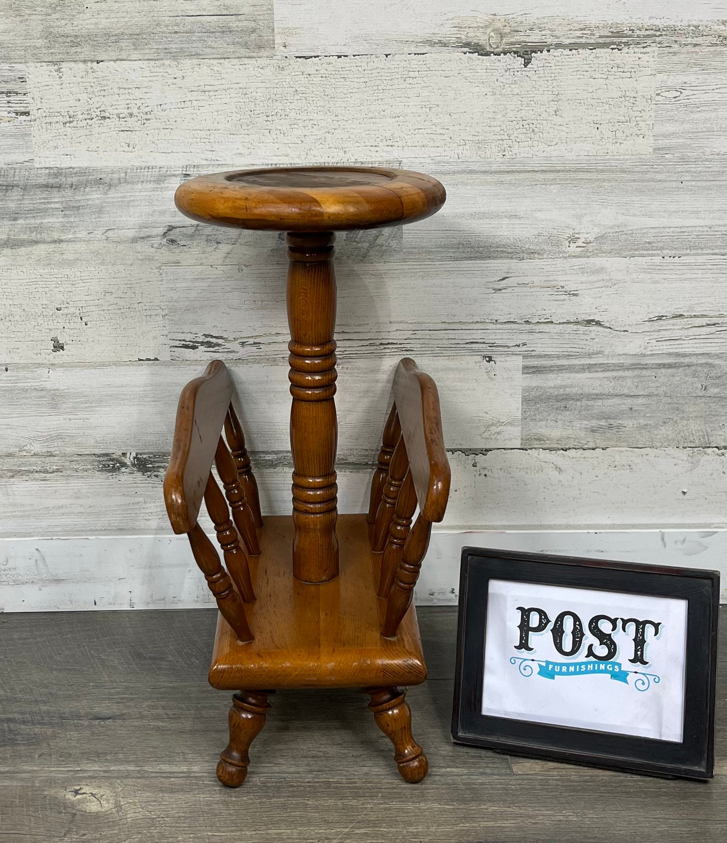 Post Stand Vintage Ashtray Stand / Plant Stand W/ Magazine Rack – Post Furnishings