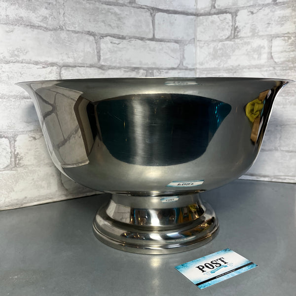 Large Stainless Steel Champagne/ Punch Bowl On A Pedestal Base