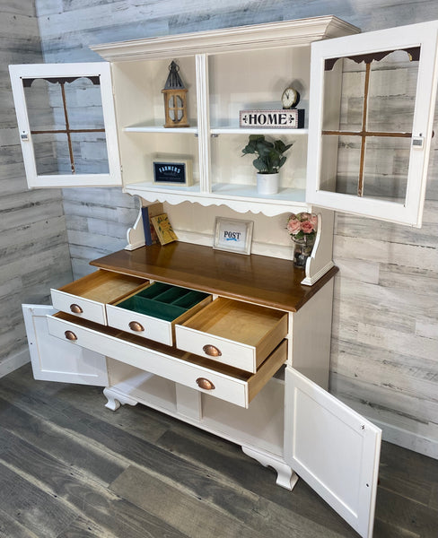 White Farmhouse China Hutch