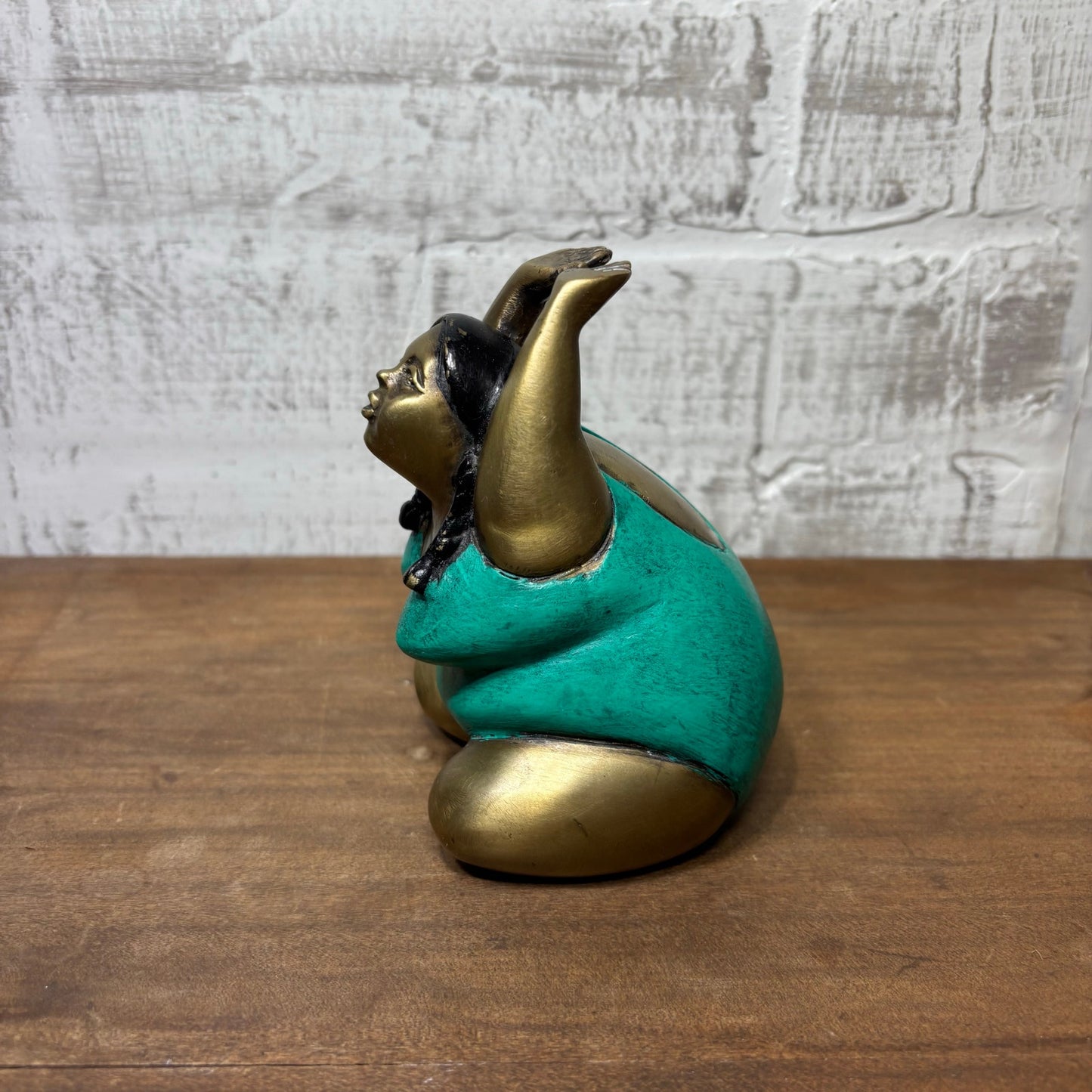 Brass Fat Lady Yoga Pose Figurine