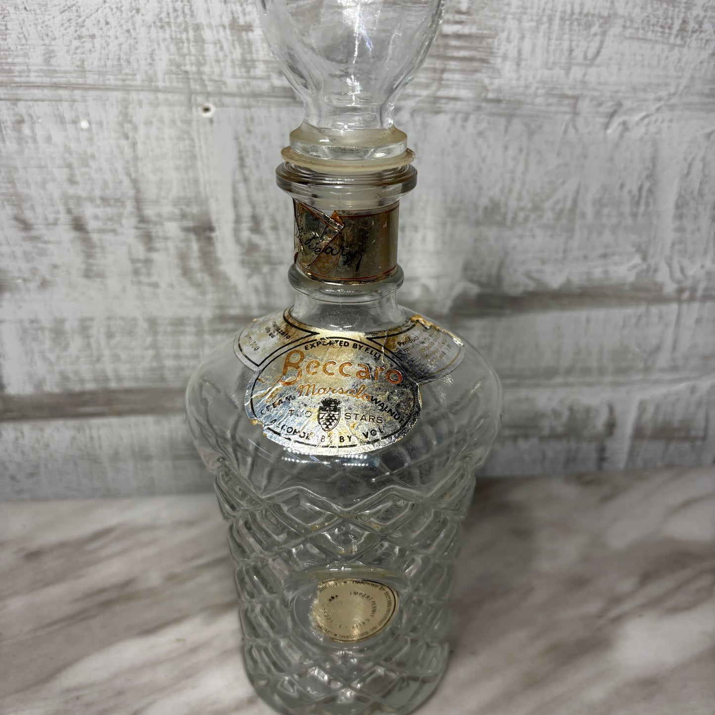 Vintage Beccaro Glass Decanter W/ Stopper