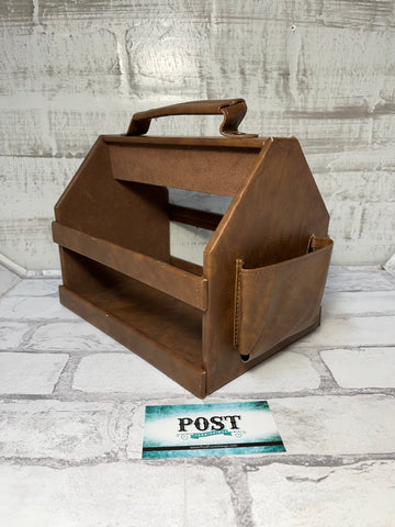 Rustic Beer Caddy With Built-In Metal Bottle Opener