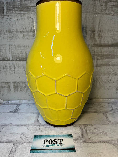 Honeycomb Yellow Clay Vase