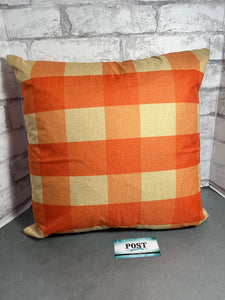 Orange Plaid Pillow