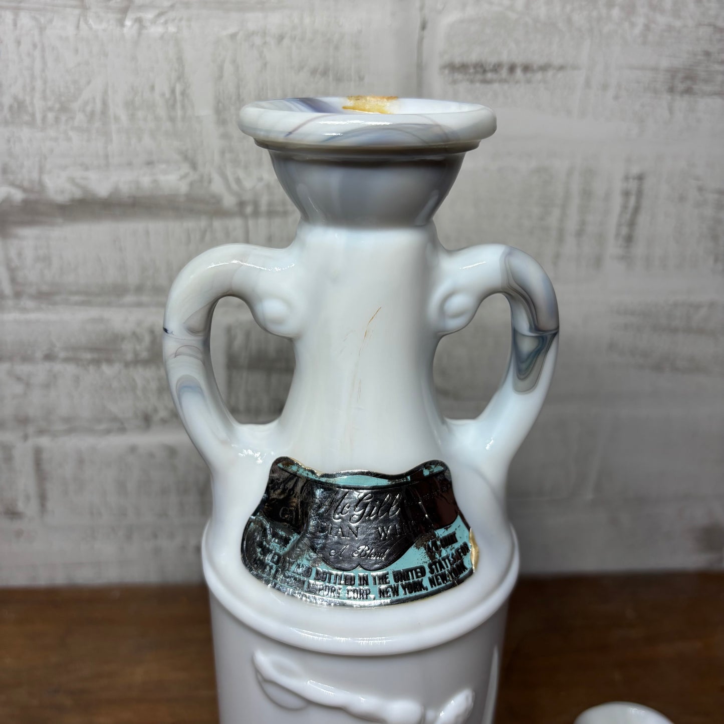 Vintage Jim Beam Marble Glass Discus Thrower Decanter