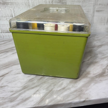 Vintage Wil-Hold Wilson Sewing Box w/ Trays & Sewing Lot