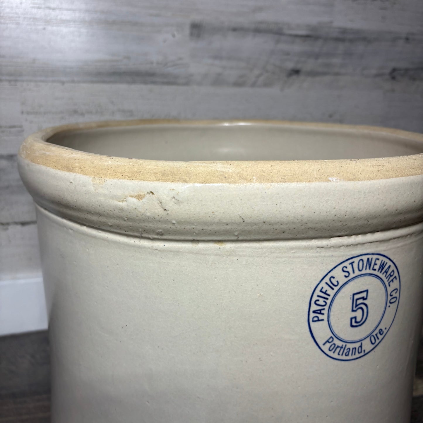 Antique 5-Gallon Pacific Stoneware Co. Crock