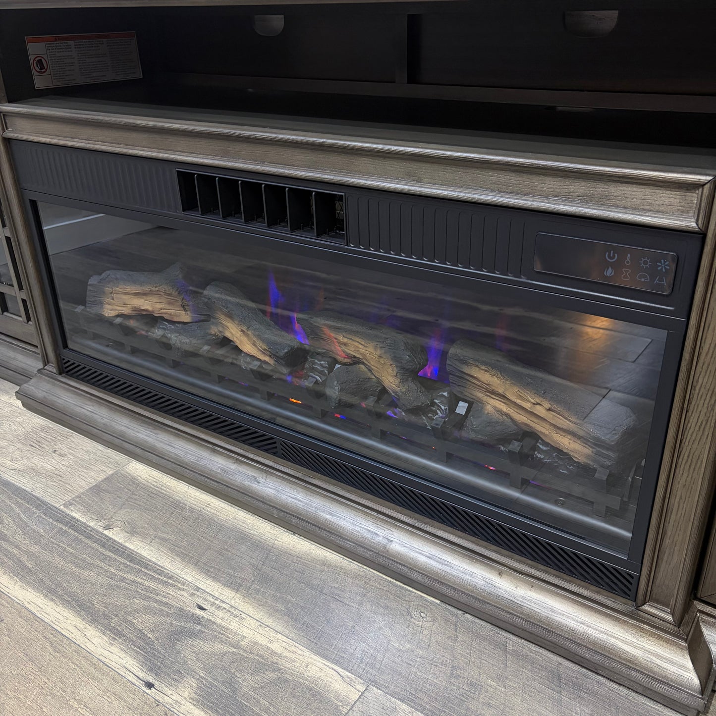 Electric Fireplace Tv Stand Rustic Gray