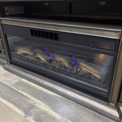 Electric Fireplace Tv Stand Rustic Gray