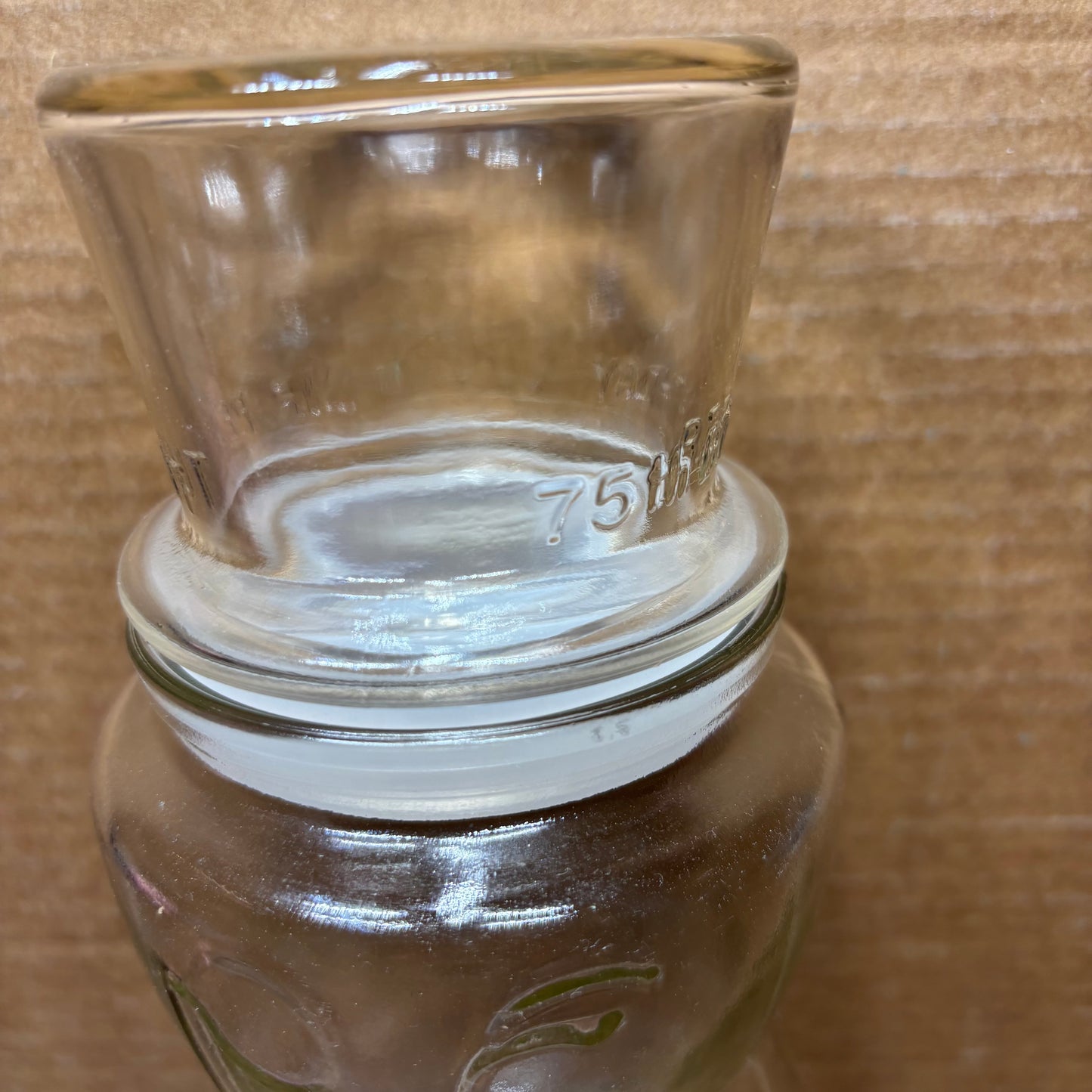 Vintage Mr. Peanut 75th Birthday Glass Canister Food Storage Container