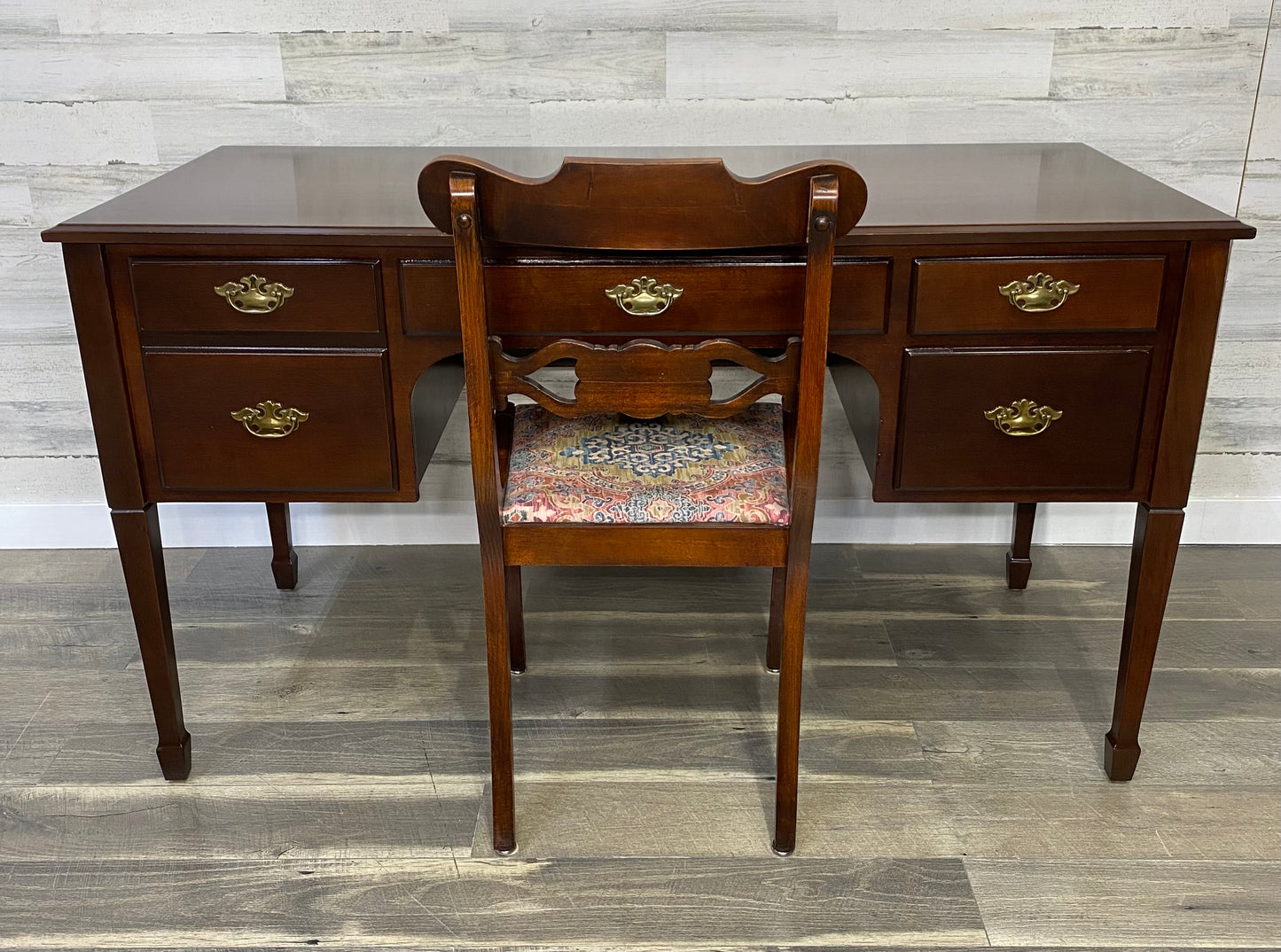 Bombay Desk & Antique Chair Set