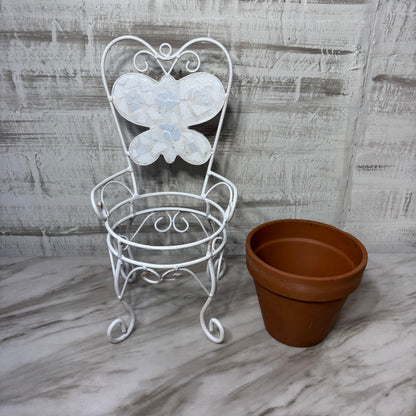 Butterfly Metal Chair Style Plant Stand