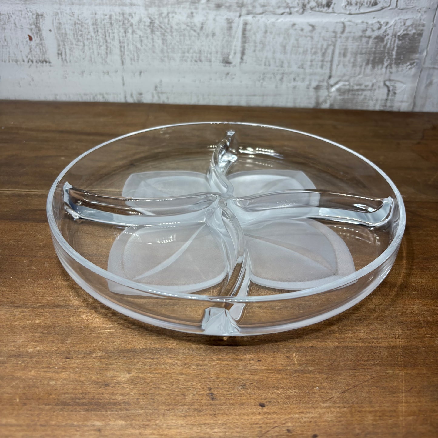 Frosted Floral Divided Serving Dish